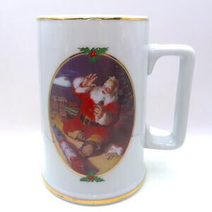 Coca Cola Santa Mug 1996 Collector Edition Haddon Sundblom Season's Greetings